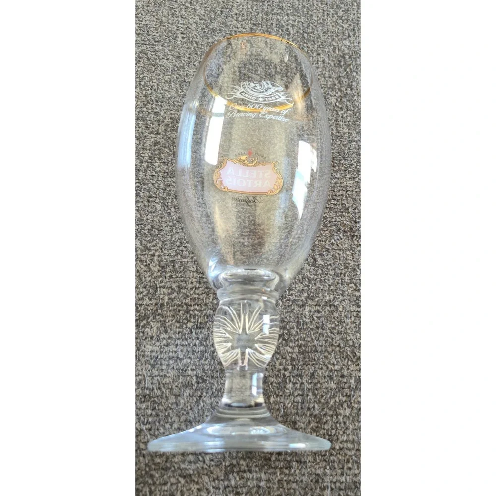 Stella Artois Belgium Beer Glass Chalice 40cl Gold Rim Ritzenhoff Starburst Stem